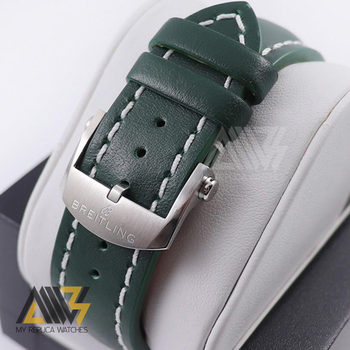 Premier B01 Chronograph AB0118 42mm Stainless Steel Case GF 1:1 Best Edition Green Dial on Green Leather Strap A.7750